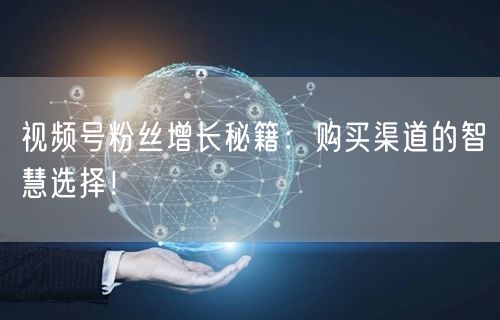 视频号粉丝增长秘籍：购买渠道的智慧选择！
