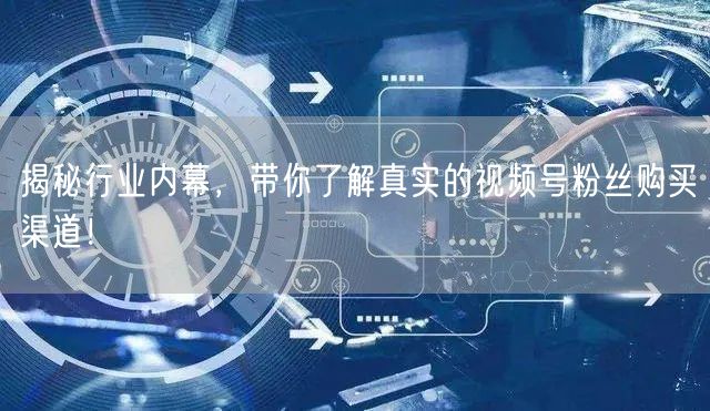 揭秘行业内幕，带你了解真实的视频号粉丝购买渠道！