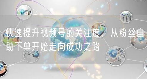 快速提升视频号的关注度,从粉丝自助下单开始走向成功之路