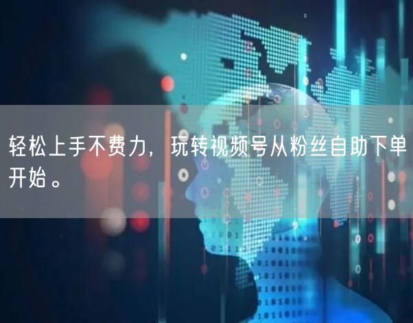 轻松上手不费力，玩转视频号从粉丝自助下单开始。