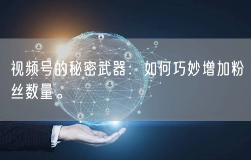 视频号的秘密武器:如何巧妙增加粉丝数量。