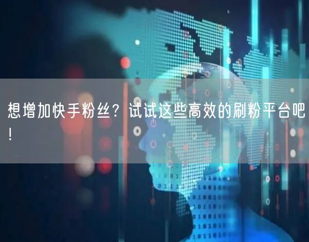 想增加快手粉丝?试试这些高效的刷粉平台吧!