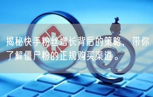 揭秘快手粉丝增长背后的策略,带你了解僵尸粉的正规购买渠道。