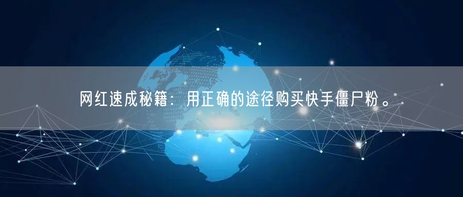 网红速成秘籍:用正确的途径购买快手僵尸粉。