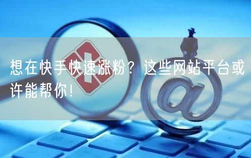 想在快手快速涨粉?这些网站平台或许能帮你!