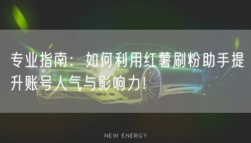 专业指南:如何利用红薯刷粉助手提升账号人气与影响力!