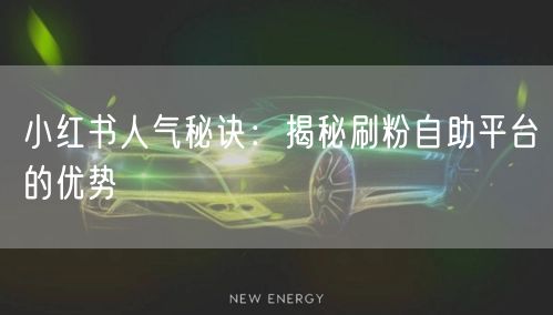 小红书人气秘诀:揭秘刷粉自助平台的优势